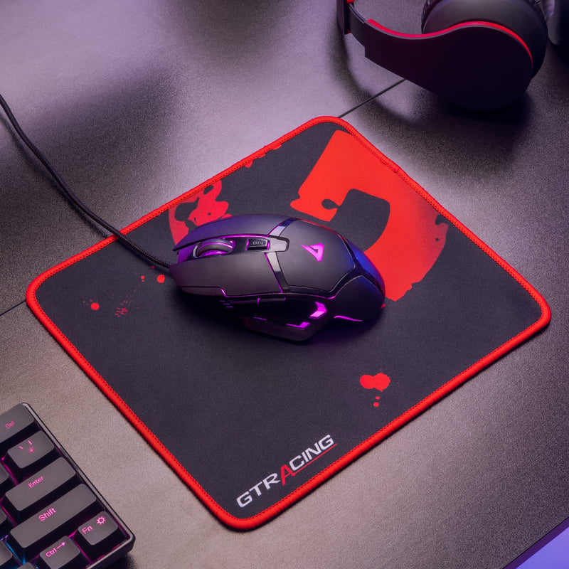 [Australia - AusPower] - GTRACING Mouse Pad with Non-Slip Rubber Base, Premium-Textured Computer Mouse Mat with Stitched Edges, for PC, Laptop, Gaming, Office, Home, Red 