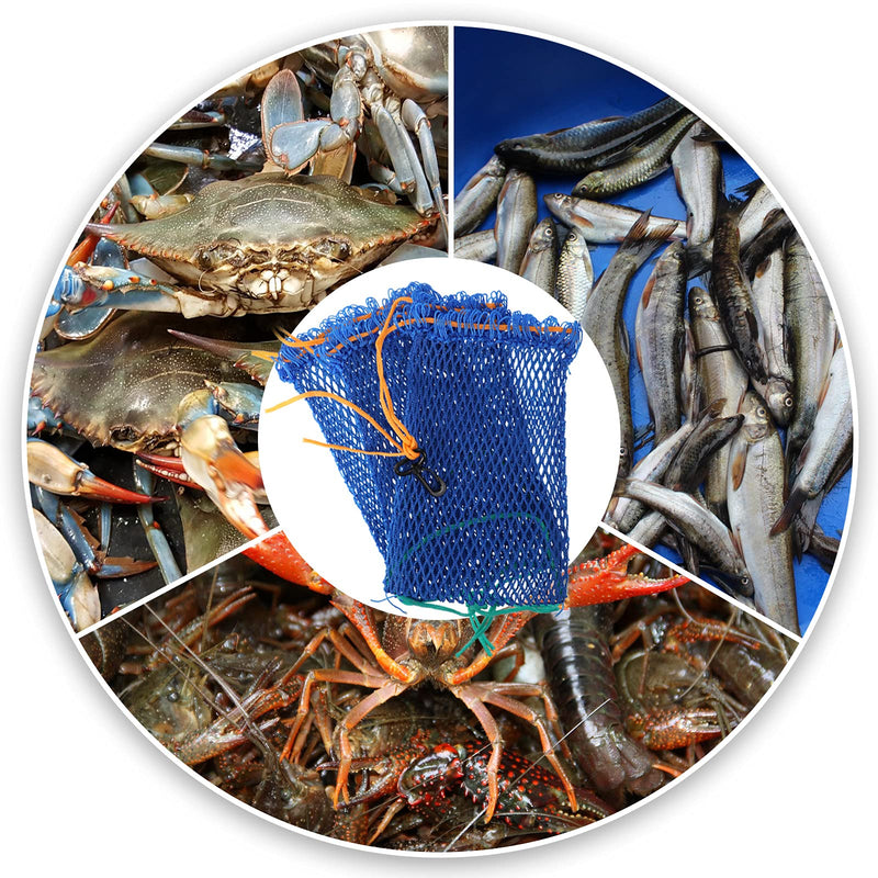 [Australia - AusPower] - 3 Pieces Crab Trap Bait Bags Outdoor Sports Style with 3 Pieces Rubber Locker for Fishing Crab Traps Catch 