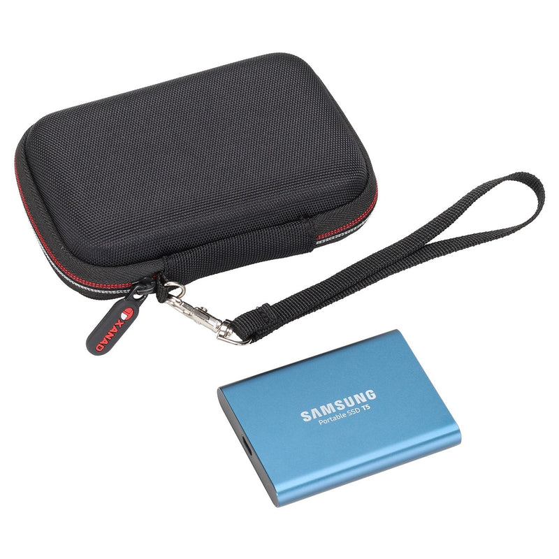 [Australia - AusPower] - XANAD Case for Samsung T5/T3 SSD 1TB 2TB 500GB 250GB Within Size 3'' x 1.2'' x 1'' Portable External Solid State Hard Drives (Not fit Samsung T7/T7 Touch) - Travel Carrying Bag (Inside Grey) Grey Case Only Fit T5 SSD 