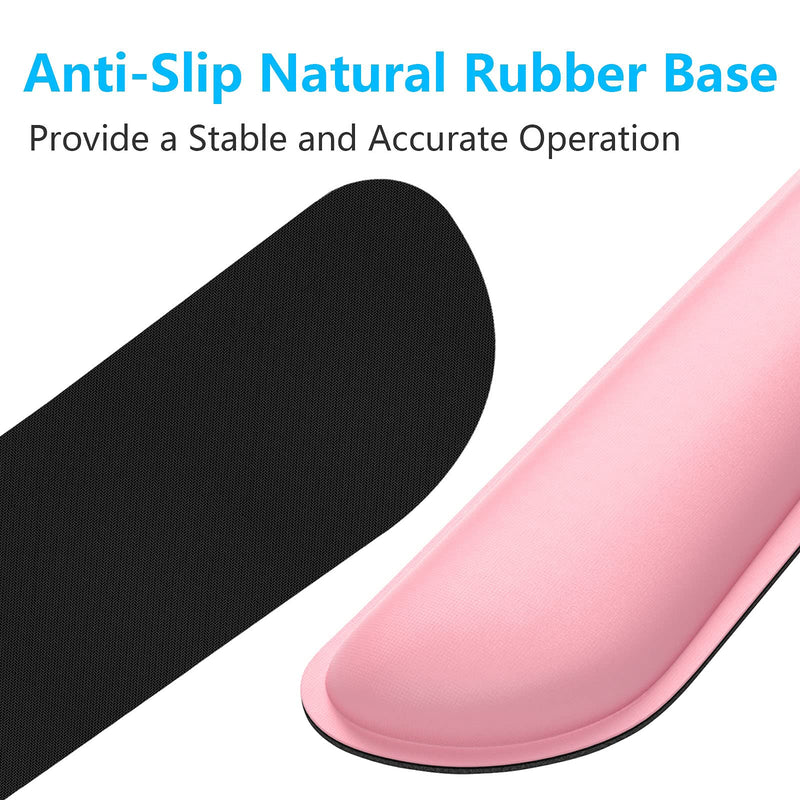 [Australia - AusPower] - DAPESUOM Keyboard Wrist Rest Pad, Mouse Wrist Rest Support, Ergonomic Mouse Pad, Upgrade Cleanable PU Leather Keyboard Wrist Pillow Rest Pad, Widened Memory Foam Set, Easy Typing, Pain Relief, Pink 