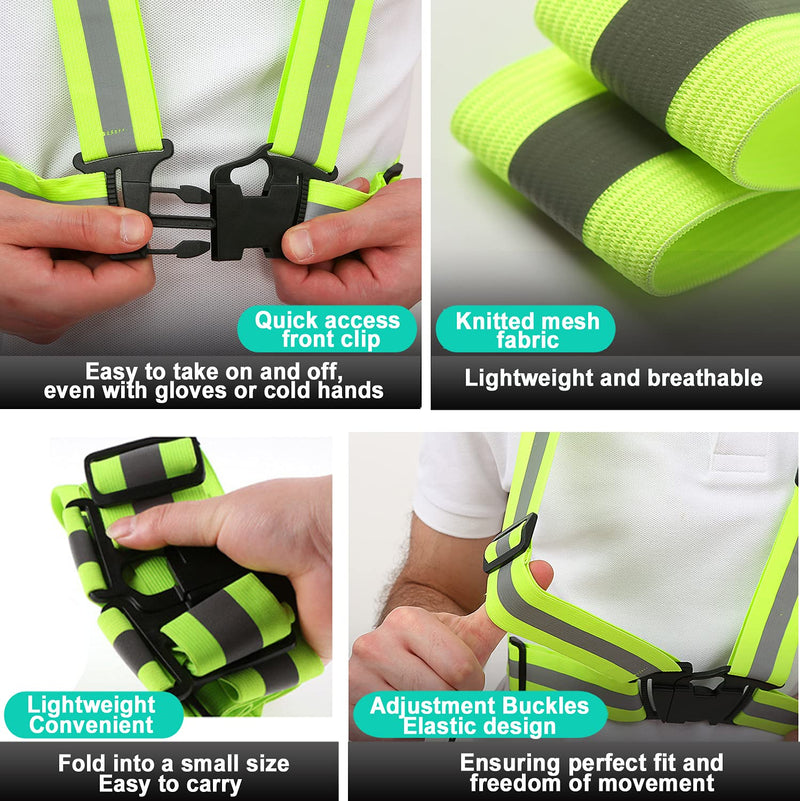 [Australia - AusPower] - AUOON Reflective Running Vest,Reflective Vest Adjustable for Run,Cycle,Walk, Outdoor,Breathable Waterproof Lightweight 2 Pack 