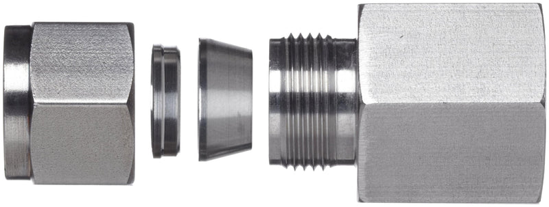 [Australia - AusPower] - Brennan N2405-04-02-SS Stainless Steel Compression Tube Fitting, Straight Adapter, 1/4" Tube OD x 1/8" NPT Female 1/4" x 1/8" 