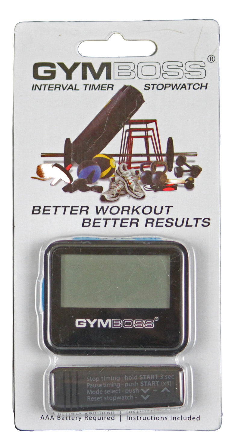 [Australia - AusPower] - Gymboss Interval Timer and Stopwatch - Black / Blue SOFTCOAT 