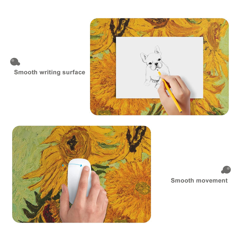 [Australia - AusPower] - ALAZA Sunflower Print Van Gogh Large Gaming Mouse Pad Big Mousepad Mice Keyboard Mat with Non-Slip Rubber Base for Computer Laptop Home & Office, 35.4 X 15.7 inch 35.4 x 15.7in / 90 x 40cm Multi 1 