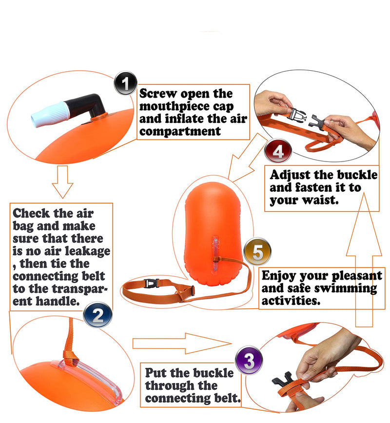 [Australia - AusPower] - MARJAQE Swim Buoy for Open Water Swimmers Triathletes Kayakers Snorkelers, Swim Float and Drybag for Open Water Swim Buoy Float for Safer Swim Training Green 