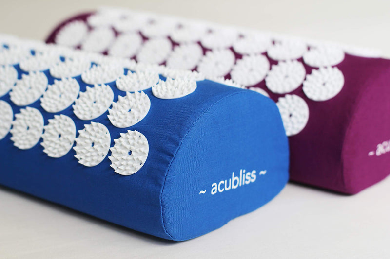 [Australia - AusPower] - Acubliss Acupressure Pillow — 2,142 Nails Acupuncture Neck Pillow for Neck Pain & Back Pain & Stress Relief — FSA/HSA Eligible, with Carry Bag, Size 15 x 6 x 4” Blue 