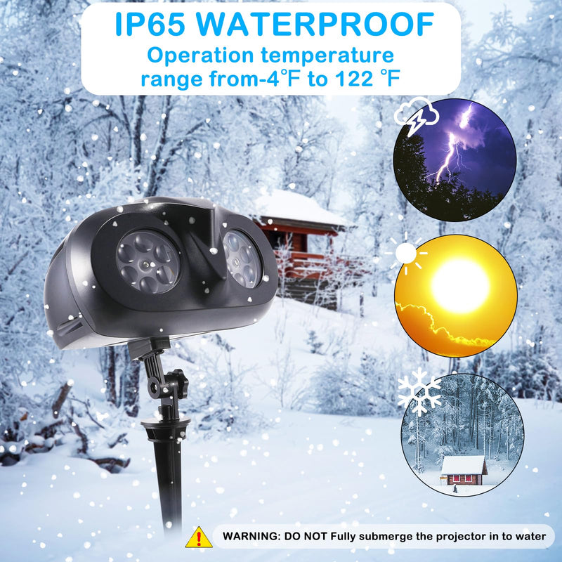 [Australia - AusPower] - Christmas Snowflake Projector Lights Outdoor, Owl-Shaped Snow Light Projector, Dynamic Snowfall Show Landscape Lamp Projection with Remote Control for Xmas Holiday Wedding Indoor Garden Patio Party 