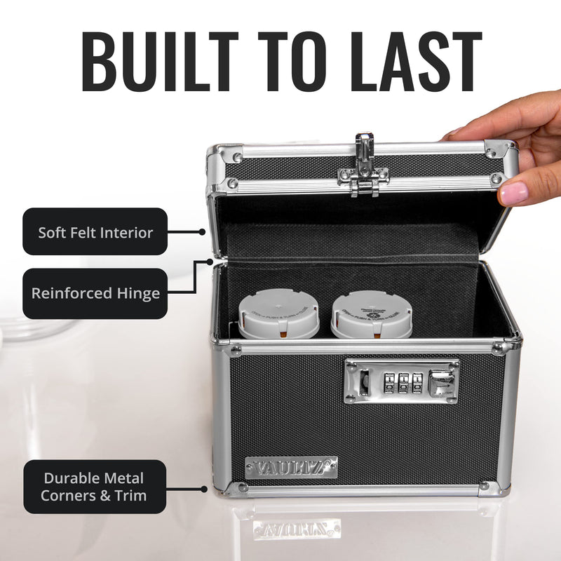 [Australia - AusPower] - Vaultz Medicine Lock Box w/ Combination Lock - 5 x 7 x 5" Cabinet Safe, Black 