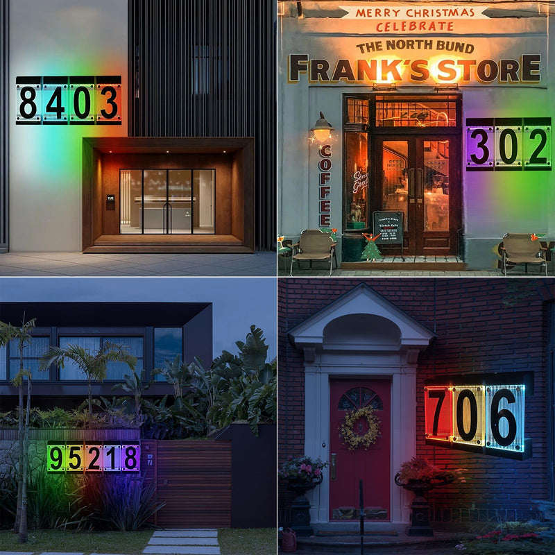[Australia - AusPower] - XINDEW Solar House Numbers for Outside, 3D Acrylic Number Colorful light Remote Control, Solar Address Sign, Lighted Modern Address Numbers Solar Powered for Yard Street (Number 3) Number 3 