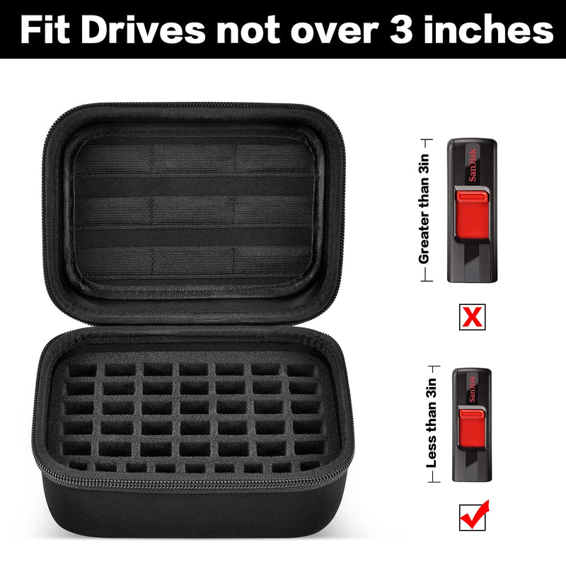 [Australia - AusPower] - USB Flash Drive Case, Thumb Drive, Memory Card SD SDXC SDHC Card Holder Organizer, Electronic Accessories Storage Bag for SanDisk/ SamData/ Samsung/ TOPESEL/ PNY/ Memory Stick/ YubiKey (Box Only) Black 