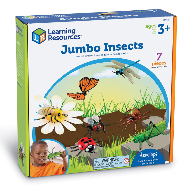 [Australia - AusPower] - Learning Resources Jumbo Insects - 7 Pieces, Ages 3+ Toddler Learning Toys, Animal Toys for Kids, Preschool Science Learning Toys 