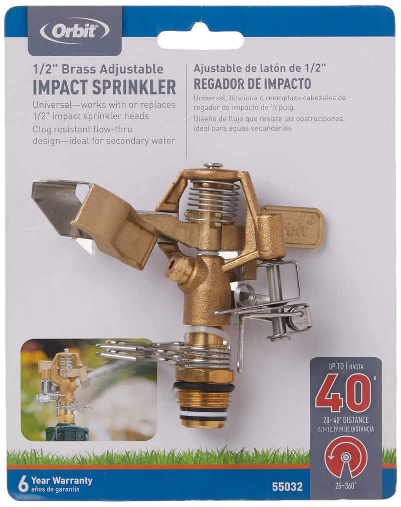 [Australia - AusPower] - Orbit 55032 1/2" BRS Sprinkler Head, Connection, Silver and gold 1/2" Connection 