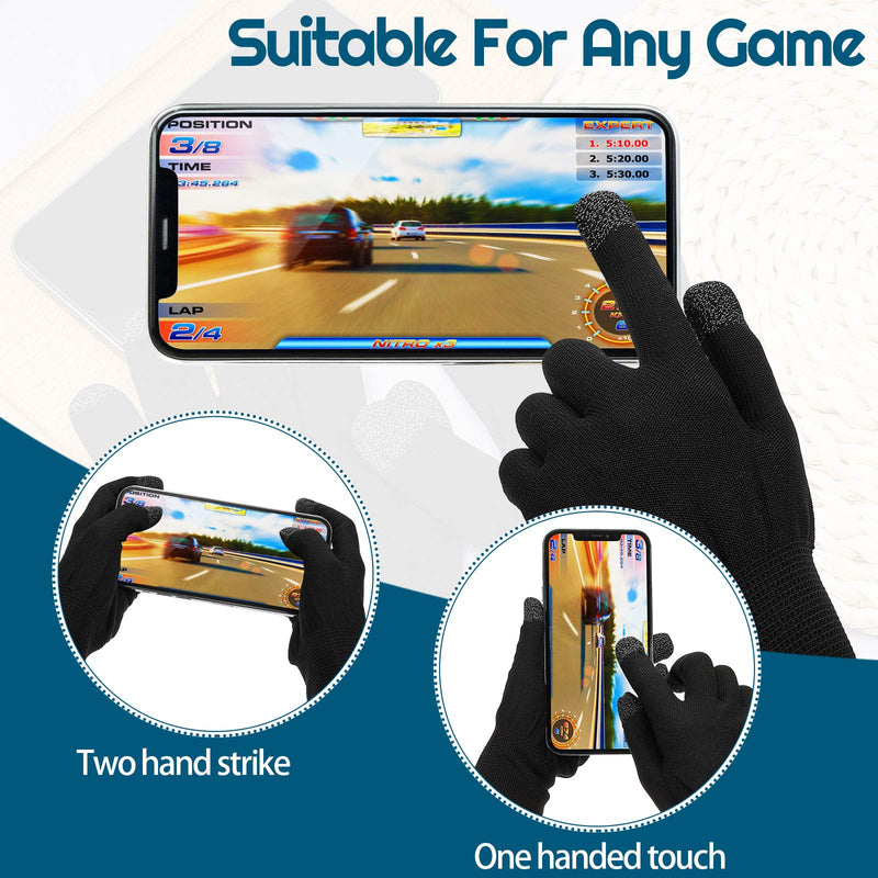 [Australia - AusPower] - 4 Pairs Game Gloves for Gaming Mobile Game Controllers Finger Gloves Set, Anti-Sweat Breathable Touch Finger Gloves Silver Fiber Material for Phone Games PUBG 