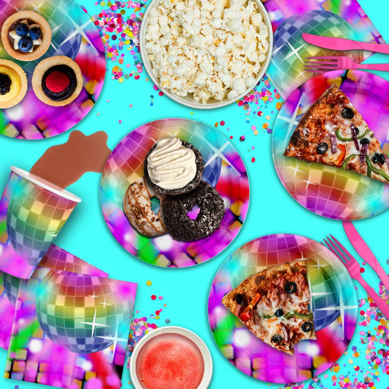 [Australia - AusPower] - Disco Birthday Party Supplies Set Plates Napkins Cups Tableware Kit for 16 
