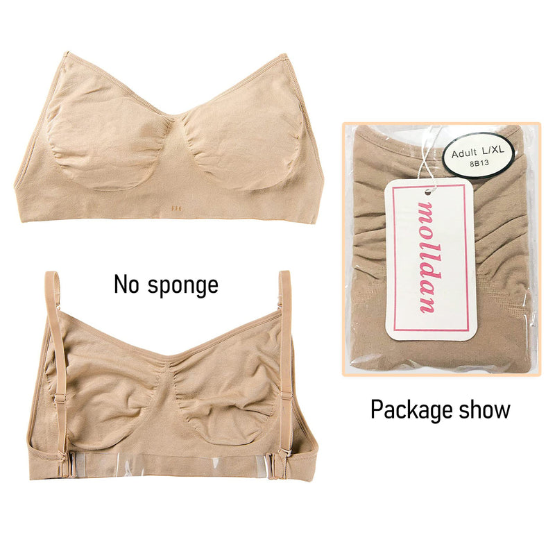 [Australia - AusPower] - MOLLDAN Professional Ballet Dance Bras for Women&Girls Seamless Freebra with Adjustable Clear Straps No Sponge Big Girls 12-15years（bust26-29“） 