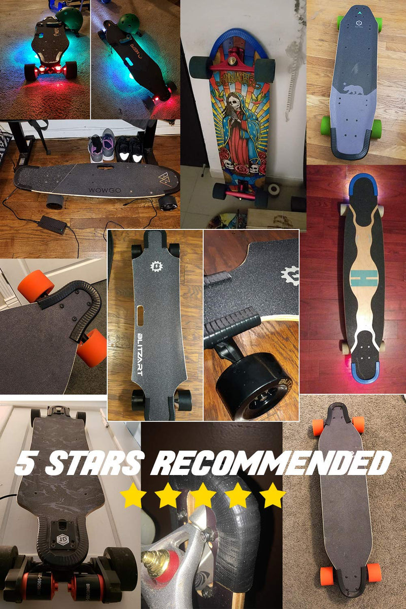 [Australia - AusPower] - MAXPRO Skateboard Deck Guards Protector,Longboard Deck Edge Protection,Durable Shock Absorbing Rubber Cover with Excellent Grip Nose Guard and Tail Guard Black 
