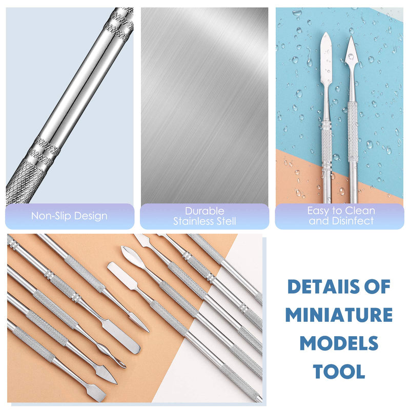 [Australia - AusPower] - 5 Pieces Miniature Sculpting Tools Set Mini Stainless Steel Double-Headed Tool for Model and Convert Plastic, Resin and Metal Tabletop War Game Miniatures Models 