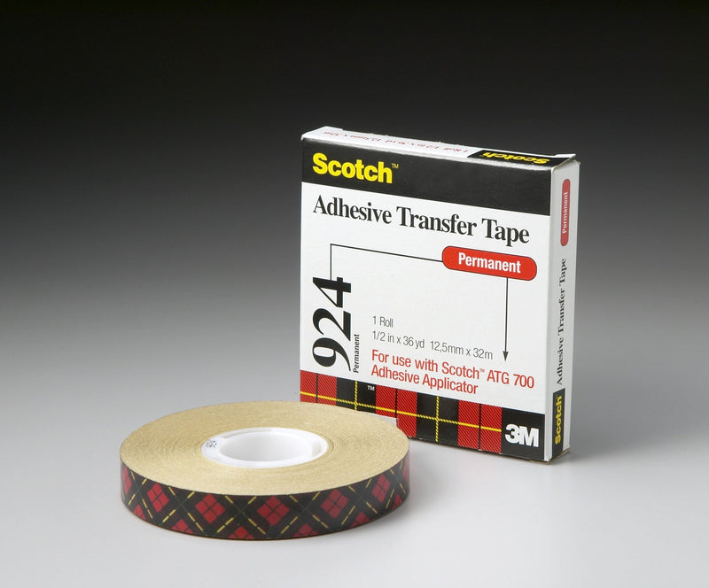 [Australia - AusPower] - Scotch ATG Adhesive Transfer Tape 924, Clear, 1/4" x 36 yards, 2 mil 0.25 in x 36 yd 2.0 mil 1.0 