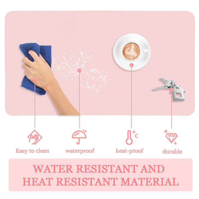 [Australia - AusPower] - Writing Desk Pad Protector, YSAGi Anti-Slip Thin Mousepad for Computers,Office Desk Accessories Laptop Waterproof Desk Protector for Office Decor and Home (Pink, 35.4" x 17") Pink 35.4" x 17" 