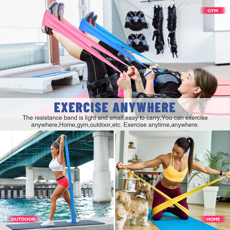 [Australia - AusPower] - Resistance Bands, HPYGN Exercise Bands for Physical Therapy Set, Strength Training, Yoga, Pilates, Stretching, Non-Latex Elastic Band with Different Strengths,Workout Bands for Home 