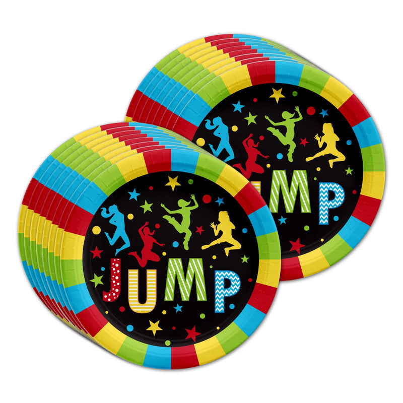 [Australia - AusPower] - Birthday Galore Jump! Bounce House Trampoline Party Supplies Set Plates Napkins Cups Tableware Kit for 16 