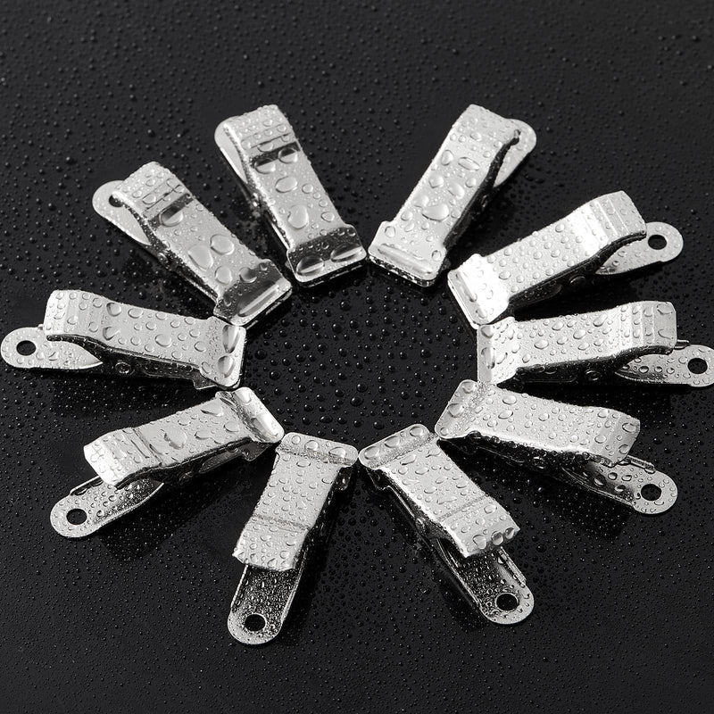 [Australia - AusPower] - 10 Pcs Metal Mini Clamps Mini Spring Clamp Crocodile Alligator Clips Silver Alligator Clamps 1/2 Inch Wide Crocodile Clamps for Work, smooth jaw, 5/16 inch capacity 10 