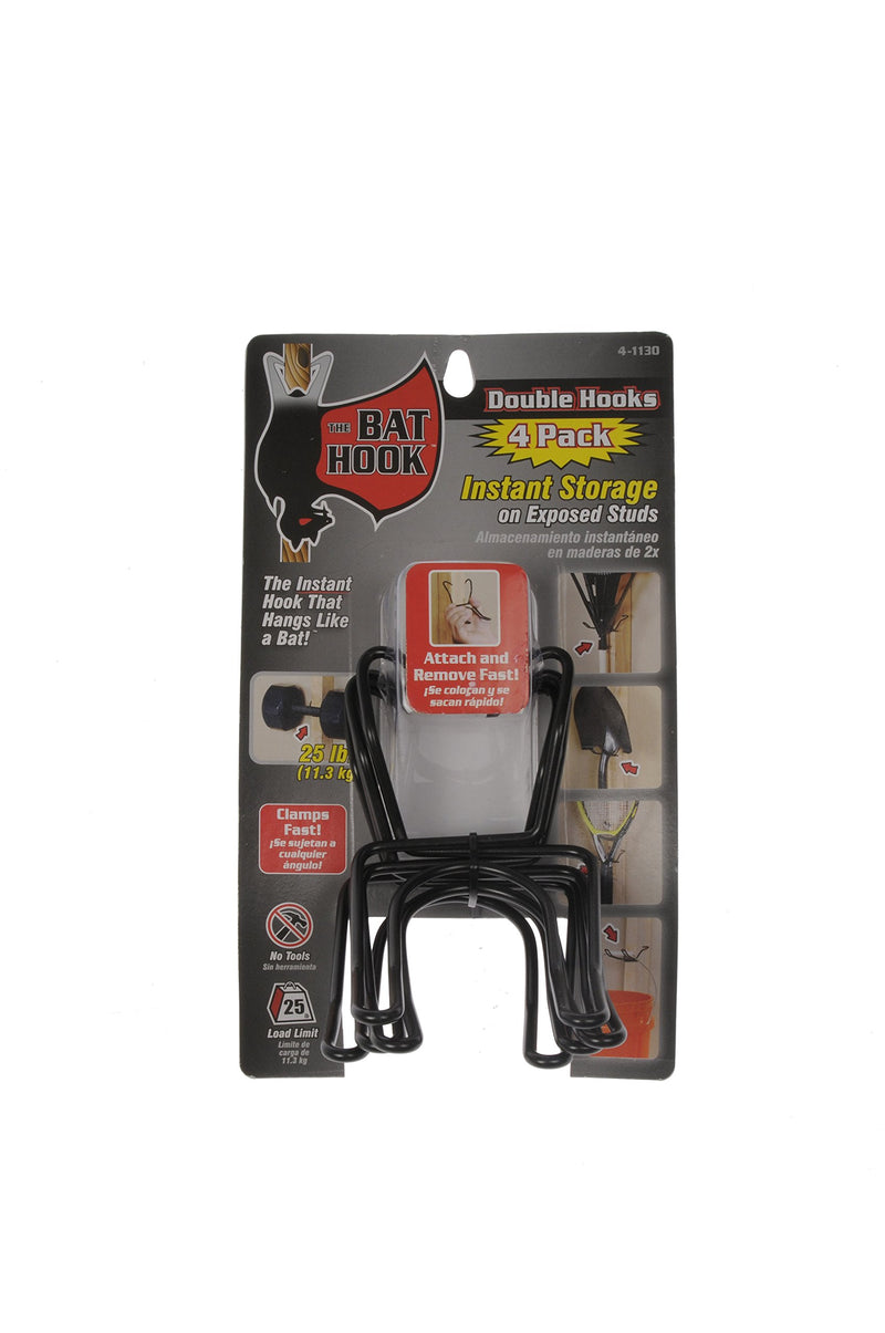 [Australia - AusPower] - Dorman Hardware 4-1130 The Bat Hook Double Hook for Exposed Studs, Pack of 4 