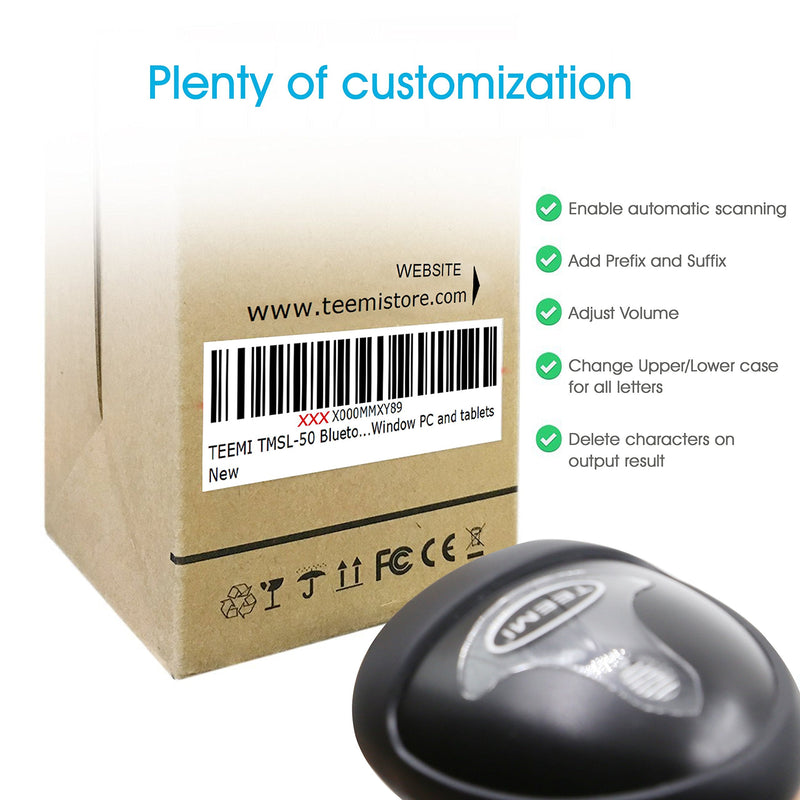 [Australia - AusPower] - TEEMI Wireless Barcode Scanner with Optional Stand Handheld Automatic 1D Laser Rechargeable Bar Code Reader for Windows PC Mac OS Linux Plug and Play (No Stand) No stand 