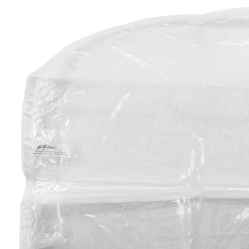 [Australia - AusPower] - Betty Dain Deluxe Chair Back Cover, Round, Prevents Damage to Spa / Salon Upholstery from Stains, Chemicals, Moisture, and Wear, Fits Most Salon Chairs, Clear, 21.5 x 16 x 3 1 Count (Pack of 1) 