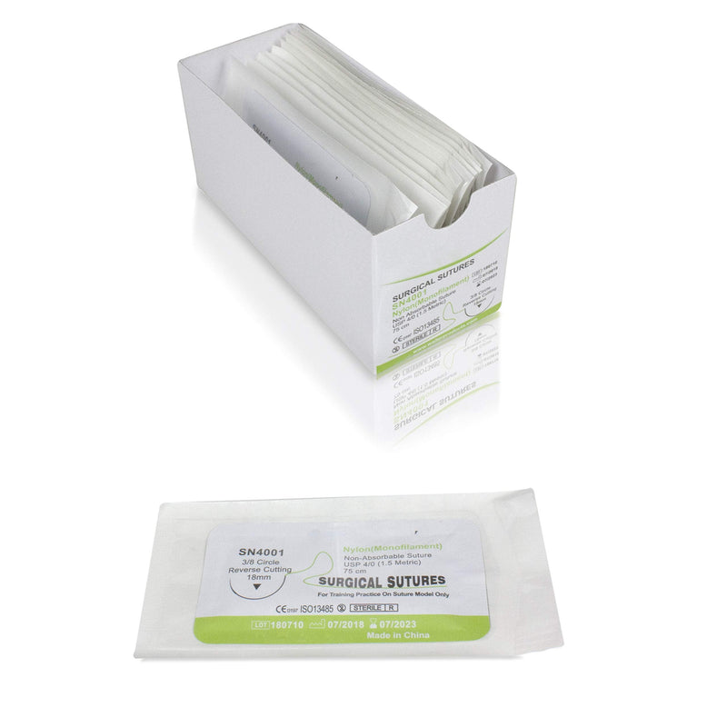 [Australia - AusPower] - Vision Scientific VSN4001 75cm Nylon Suture Thread W Curved Needle 24 PK | Exceptionally Smooth Surface | Superior Tensile Strength |Excellent Knot Security |W Manual(Educational & Training Use Only) 