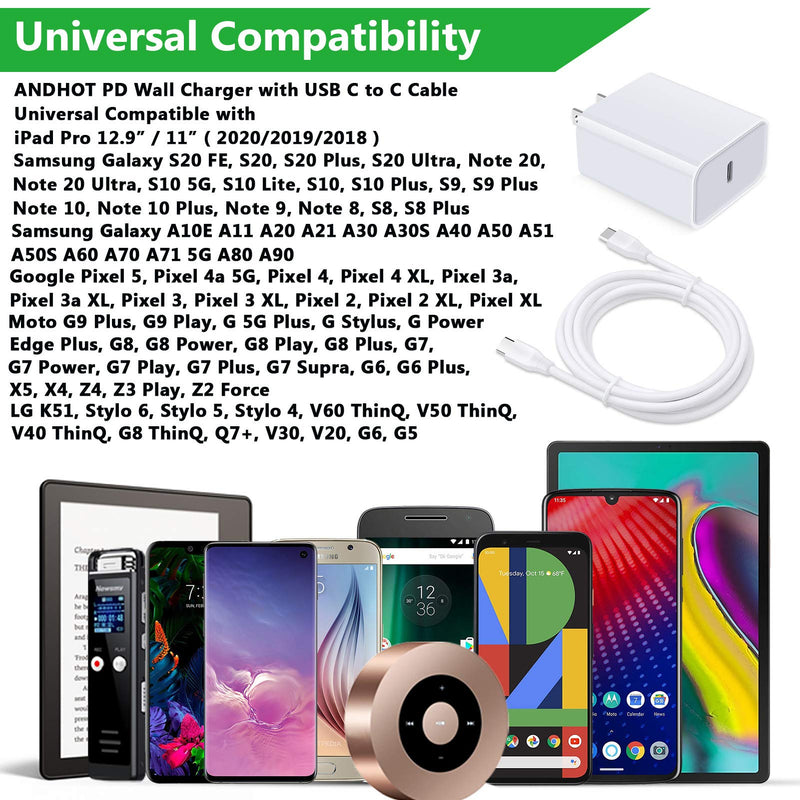 [Australia - AusPower] - 20W USB C Charger Pixel 6 Fast Charger for Google Pixel 6 Pro 6 5a 5 4 XL 4a 3a XL 3XL 2,Samsung S22 S21 S20 Z Flip 3 A12 A13 A02S A03S A32, 3A PD Power Adapter Block Wall Plug+6FT Type C to C Cable White 
