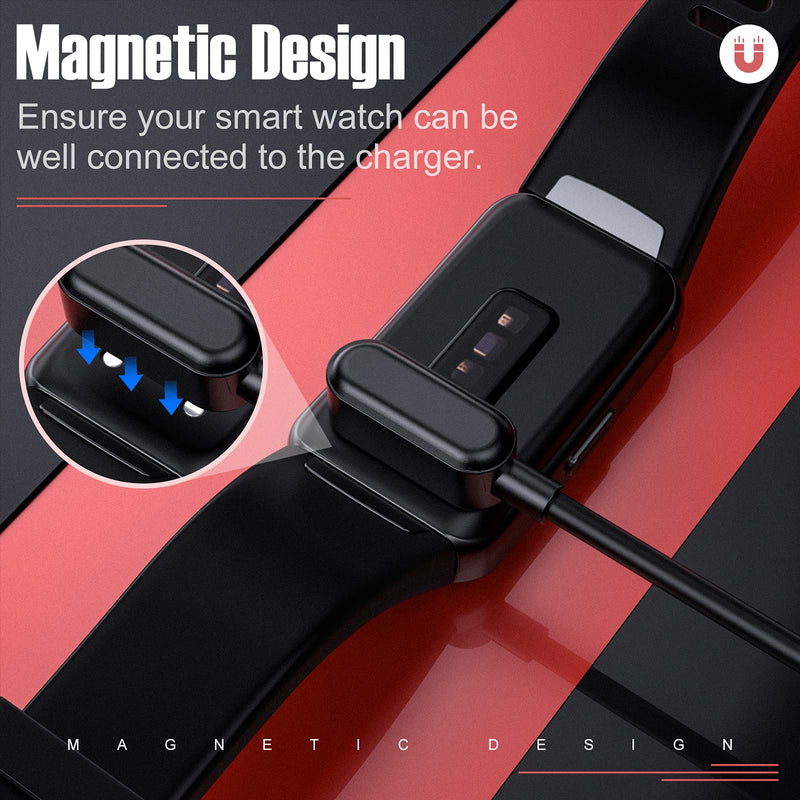 [Australia - AusPower] - TiMOVO Charger Compatible with Huawei Band 6/Honor Band 6/Honor Watch ES/Huawei Watch Fit/Huawei 4X Smartwatch, Magnetic USB Charging Cable 3.3ft, Replacement Charging Cable Cord - Black 1 Pack 