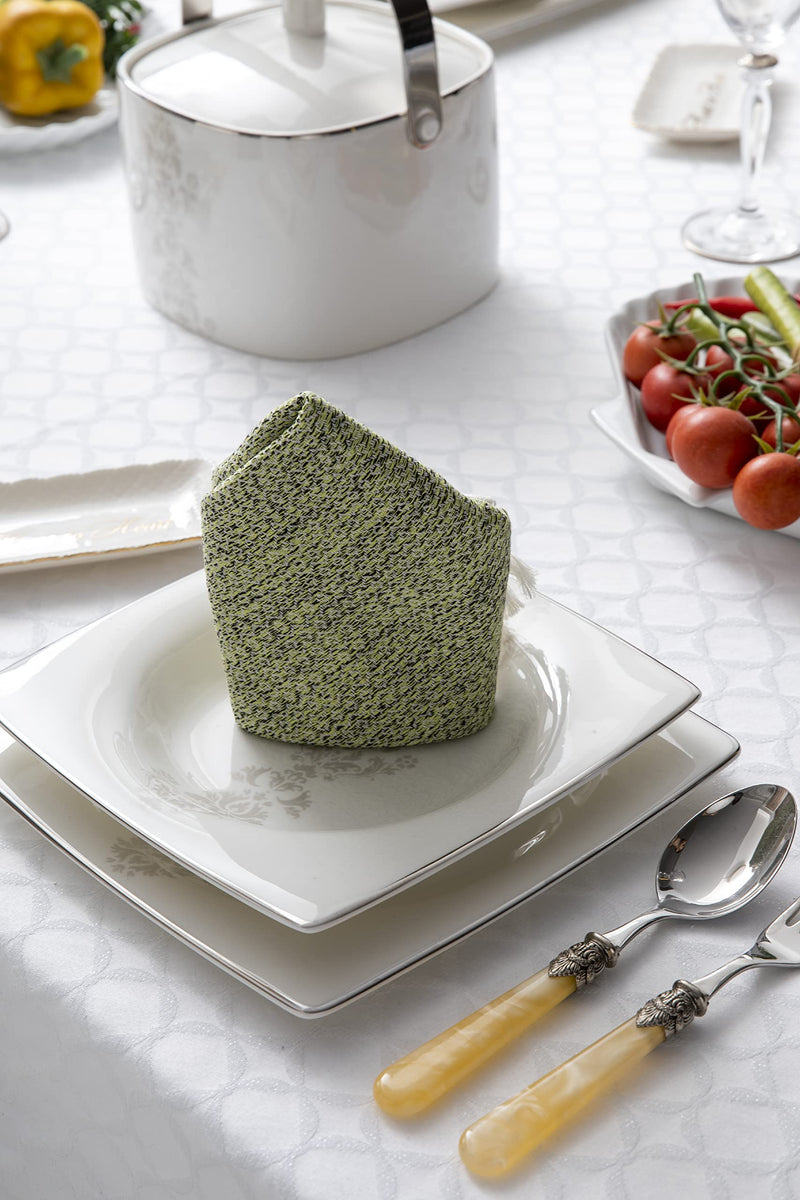 [Australia - AusPower] - Smyrna Original Turkish Cloth Napkins Set of 6 | 100% Cotton, 18 x 18 Inches | Decorative Boho Table Napkins for Dining Table | Versatile Cloth Napkin for Dinner, Wedding and Parties (Pistachio) 18"x18" (Set of 6) Pistachio 
