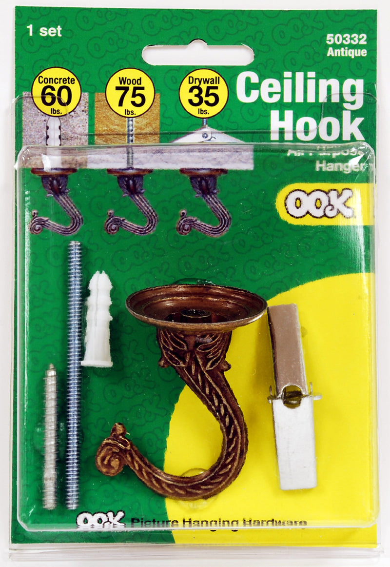 [Australia - AusPower] - OOK 534504, Antique Brass 50332 Jumbo Swag Hook with Hardware 1-Pack 