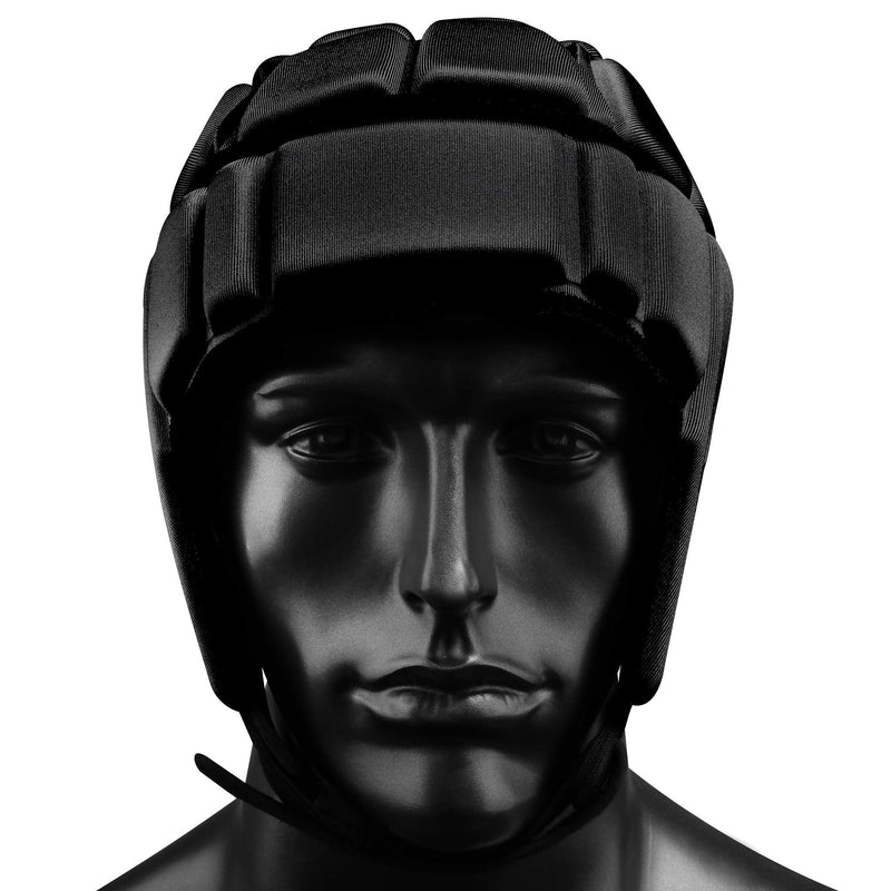 [Australia - AusPower] - EliteTek Soft Padded Helmet Headgear Protection: 7on7 Tournaments, Flag Football, Team Sports, Training, Rugby, Lacrosse, Soccer, Practice & Epilepsy FITS Youth & Adult! (Black, XS) 
