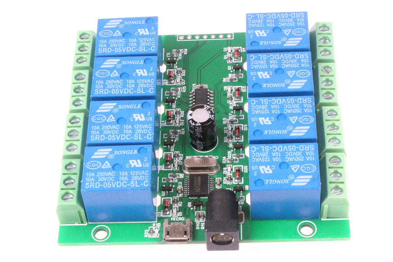 [Australia - AusPower] - NOYITO 8-Channel Micro USB Relay Module USB Smart Control Switch USB Intelligent Control Switch 