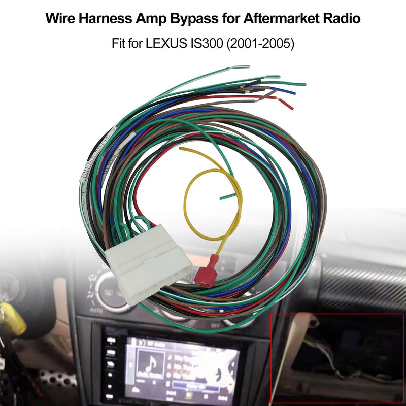 [Australia - AusPower] - Radio Wiring Harness Amp Bypass Aftermarket Stereo Adapter Connector Plug Fit for Lexus IS300 2001-2005 