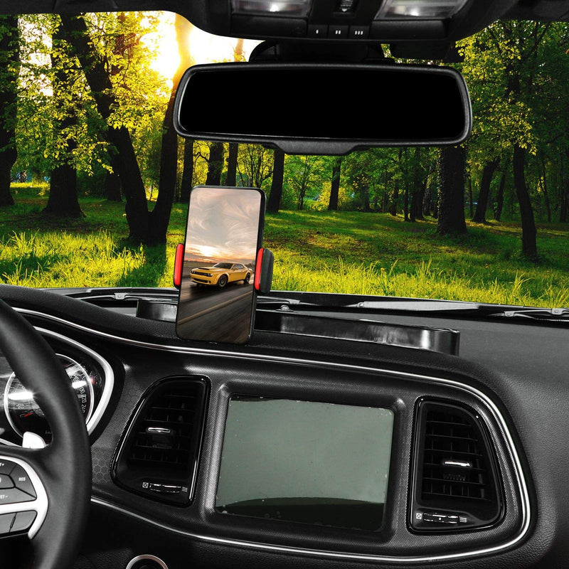 [Australia - AusPower] - JeCar Interior Car Phone Holder Dash Multi-Function Cell Phone Mount for 2015-2020 Dodge Challenger, Black 