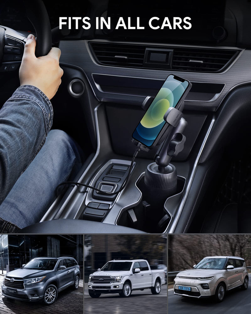 [Australia - AusPower] - Cup Phone Holder for Car, 2022 ( Upgraded Adjustable and Stable ) with Extensible Base, Car Cup Holder Phone Mount Cell Phone Holder for Car Universal for iPhone, Samsung and Most Cell Phones 