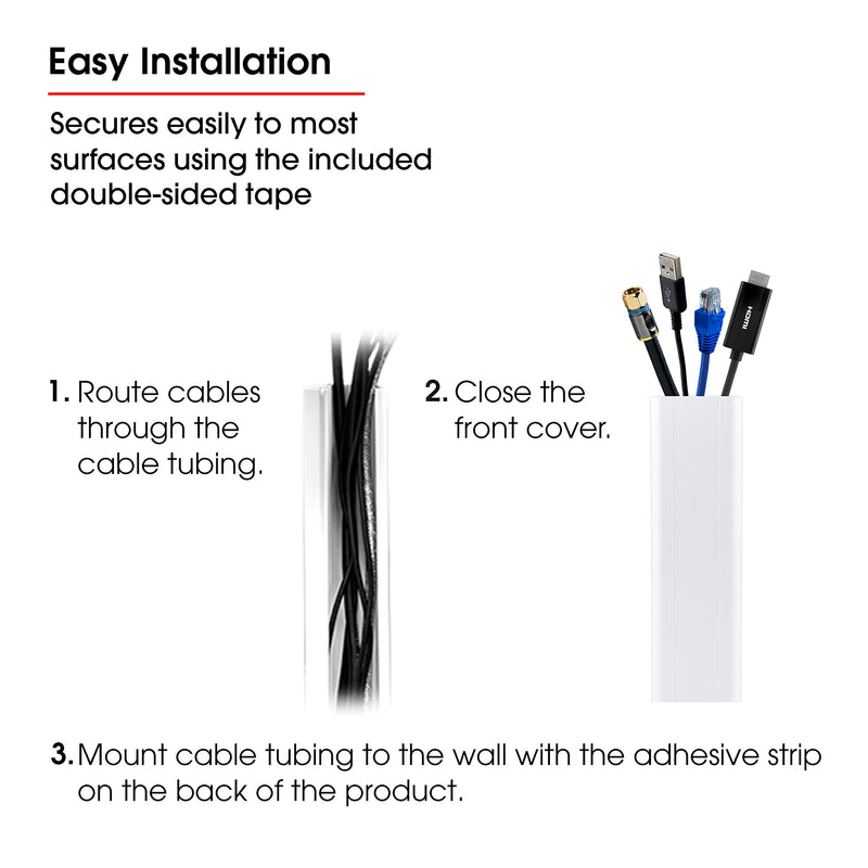 [Australia - AusPower] - Power Gear, Hides, Paintable to Match Channel, Management Kit, Easy Install, 4 Count, 33636 Cable, Wall Cord Cover | White 