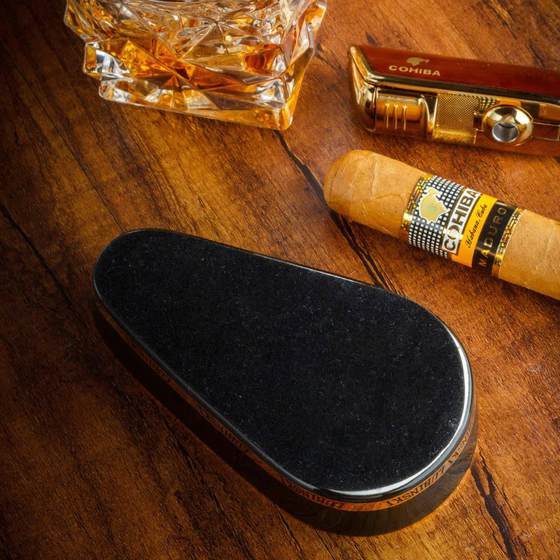 [Australia - AusPower] - roygra Cigar Ashtray, Outdoor Ceramic Ashtray, Cigar Travel Ashtray (Black) 