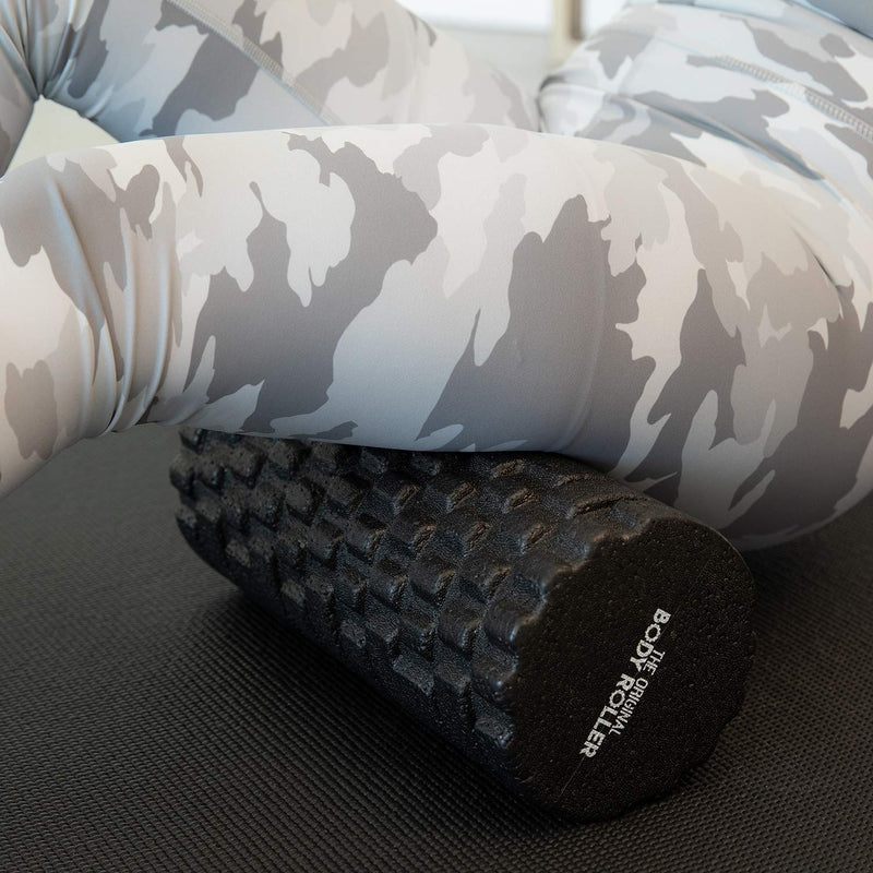 [Australia - AusPower] - The Original Body Roller - High Density Foam Roller Massager for Deep Tissue Massage of The Back and Leg Muscles - Self Myofascial Release of Painful Trigger Point Muscle Adhesions Black 