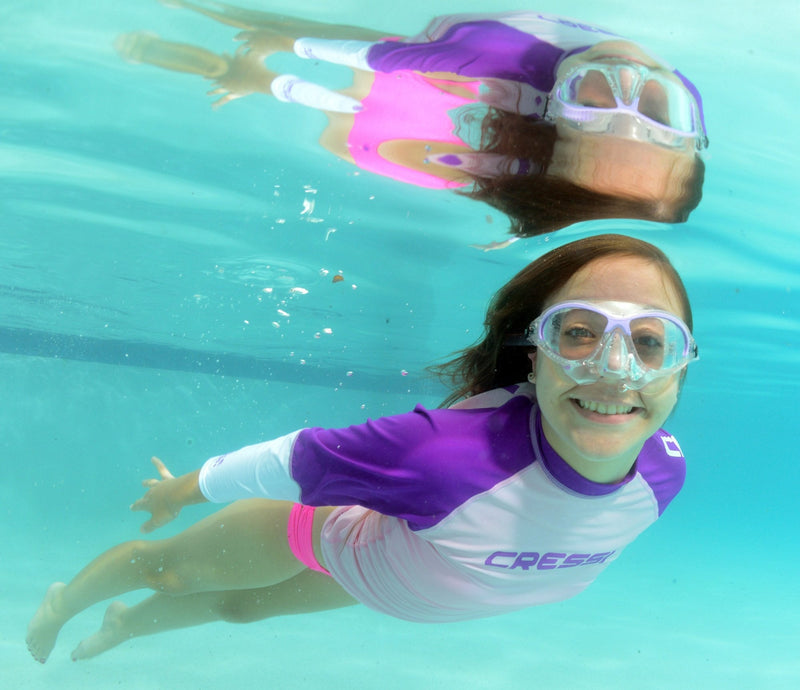 [Australia - AusPower] - Cressi Kids Comfortable Silicone Mask with Adjustable Strap, for Snorkeling and Pool - for Children 5 to 10 years old - Moon: made in Italy Azure/Lime 