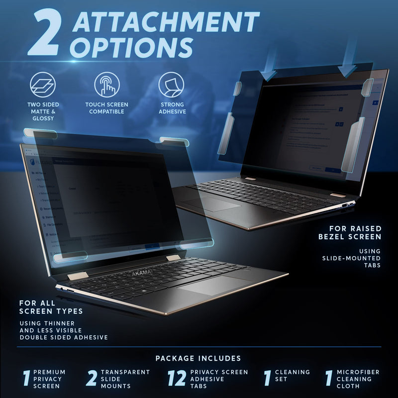 [Australia - AusPower] - 14 inch Computer Privacy Screen (16:9) - Blue Light Screen Protector - Laptop Anti Glare Screen Protector by Akamai 14.0 inch (Diagonal) (16:9) Black Privacy 