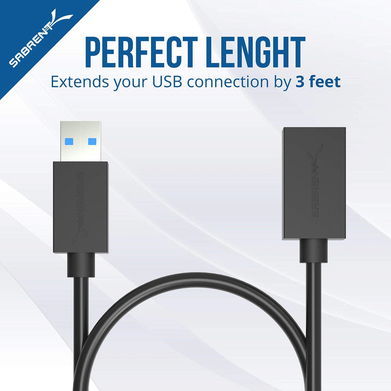 [Australia - AusPower] - Sabrent 60W 10-Port USB 3.0 Hub + 22AWG 3 Feet USB 3.0 Extension Cable 