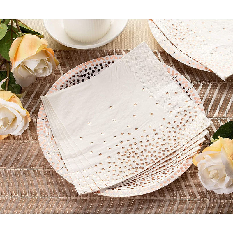 [Australia - AusPower] - Rose Gold Foil Paper Napkins for Confetti Party (6.5 x 6.5 In, 50 Pack) 