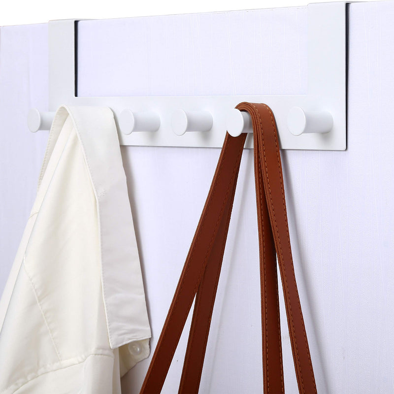 [Australia - AusPower] - WEBI Over The Door Hook,Door Hanger:Over The Door Towel Rack,6 Peg Door Hooks for Hanging,Door Coat Hanger Over The Door Coat Rack for Towels,Clothes,Behind Back of Bathroom,White 1 Pack White 