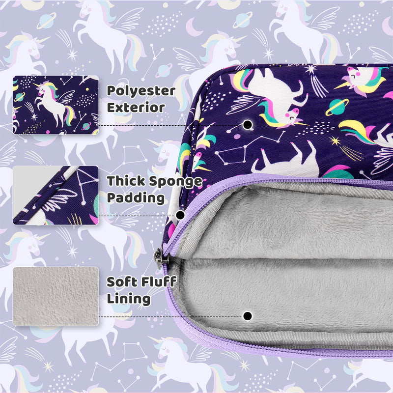 [Australia - AusPower] - Choco Mocha Tablet Bag for Kids（10inch & 12.5inch） 10inch（10.5 x 8.5 x 1.3） Unicorn-Purple 10inch 