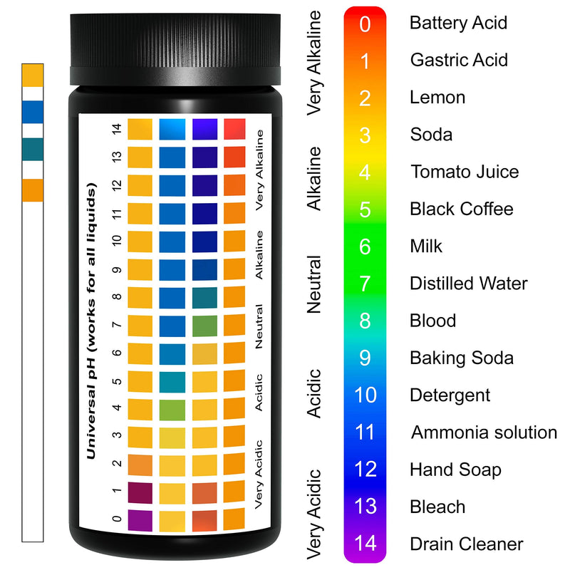 [Australia - AusPower] - JNW Direct pH Test Strips, 150 Universal Strips pH 0-14 for Testing Water, Urine, Saliva, Pool, Kombucha, Soap Making, Cosmetics and More, Accurate pH Litmus Paper Kit, Test Acidity & Alkalinity 