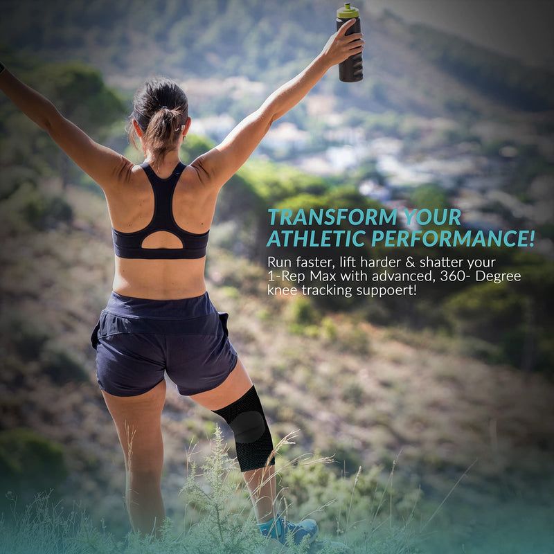 [Australia - AusPower] - MODVEL Professional Knee Brace | Knee Compression Sleeve Support | FSA or HSA eligible | Medical Grade Knee Pads for Running, Meniscus Tear, ACL, Arthritis, Joint Pain Relief. Black Small 